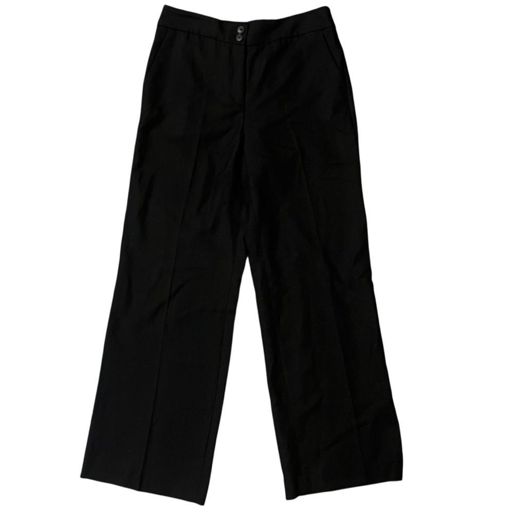 NWT Talbots Greenwich Pants Black High Waisted Wide Leg Trousers Womens 8